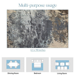 Enera Aspen 521-RD8 BCollection Grey Color 160x230 cm Stylish Carpet - enera