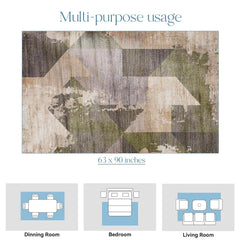Enera Zeal XJ7-G Collection Multi Green Color 160x230 cm Stylish Carpet - enera