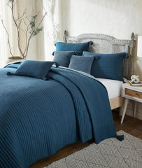 Enera Waseme Steel Blue & Blue Grey Color King Size Bedcover - enera