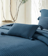Enera Waseme Steel Blue & Blue Grey Color King Size Bedcover - enera