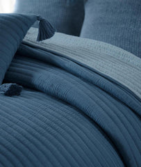 Enera Waseme Steel Blue & Blue Grey Color King Size Bedcover - enera