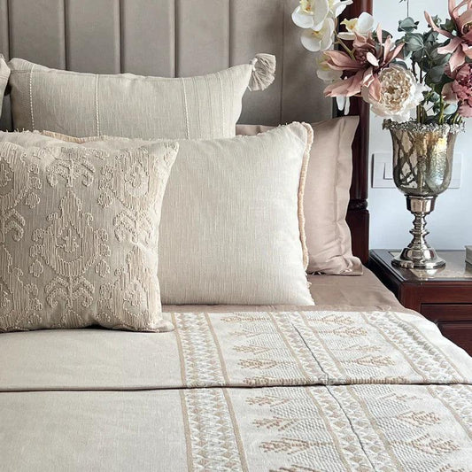 Enera Mirage & Grey Embroidered King Size Bedcover - enera