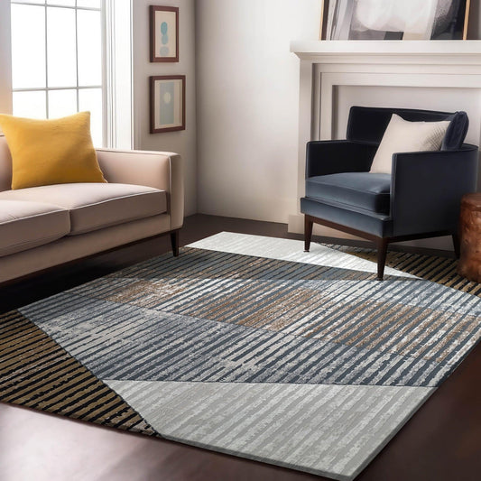 Enera Eternal 23419B Brown Grey Collection Grey Color 160x230 cm Stylish Carpet - enera