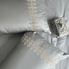 Enera Beyond Collection Crown Steel Grey Color Plain King Size Double Bedsheet With 2 Pillow Covers - enera