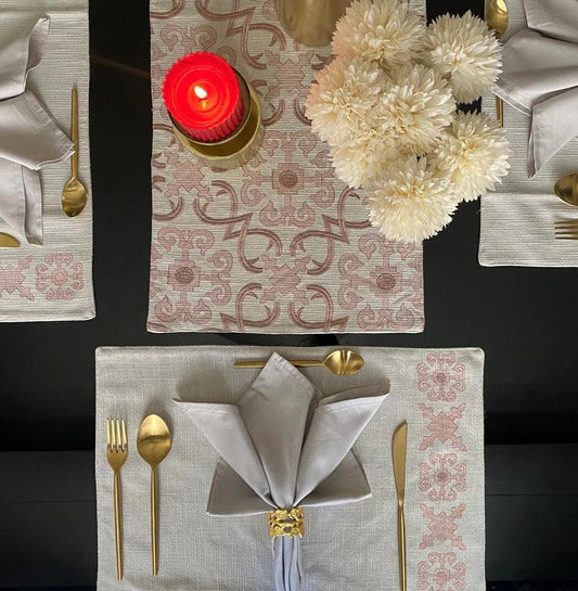 Enera Geo Grey Color Table Placemat Set - enera