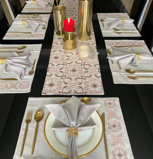 Enera Geo Grey Color Table Placemat Set - enera