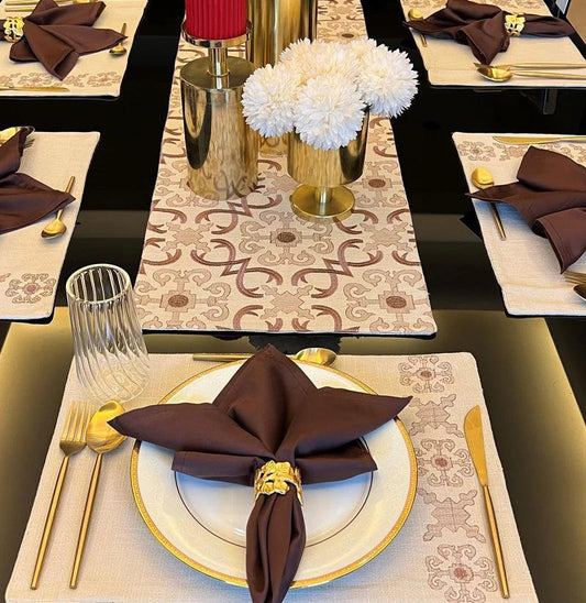 Enera Geo-Beige color Table Placemat Set - enera