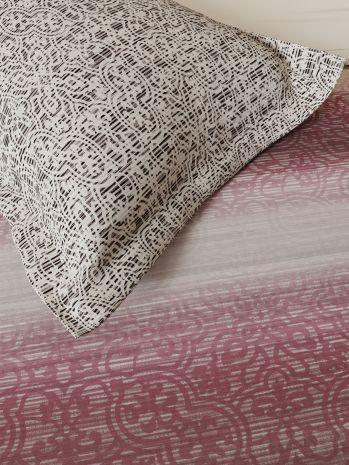 D'Decor Cherish Ornate Haze-Apple Butter King Size Double Bedsheet - enera