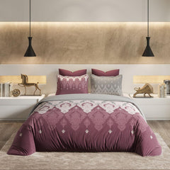 D'Decor Souvenir Collection Bridal Blush-Mauve Color King Size Double Bedsheet - enera