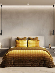 D'Decor Rhythm Dark Earth Yellow Color Double Bed Comforter Set - enera