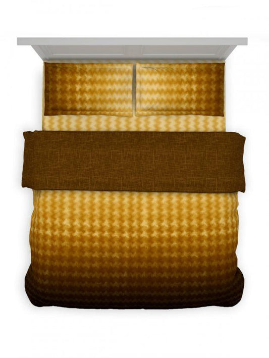 D'Decor Rhythm Dark Earth Yellow Color Double Bed Comforter Set - enera