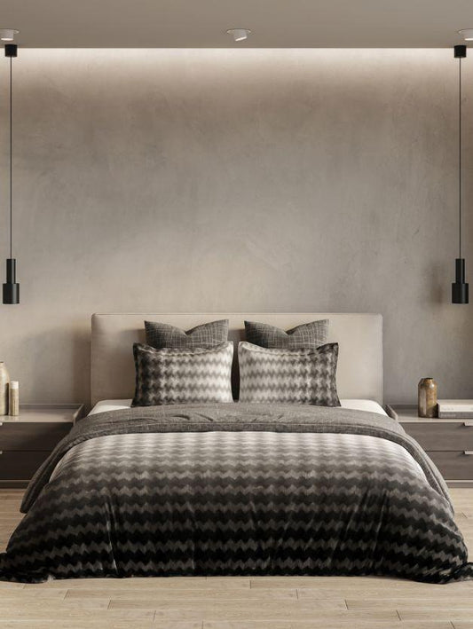 D'Decor Esteem Collection Rhythm Dark Shadow Color Double Bed Comforter Set - enera
