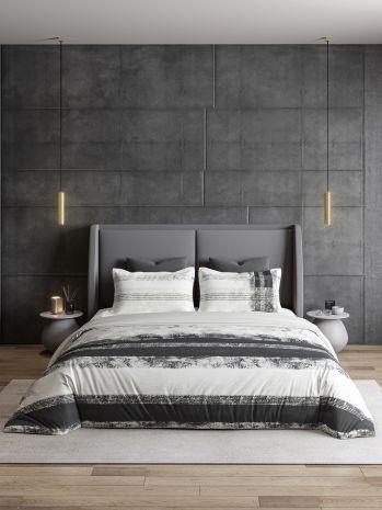 D'Decor Esteem Collection Titanium-Dark Shadow Color King Size Double Bedsheet - enera