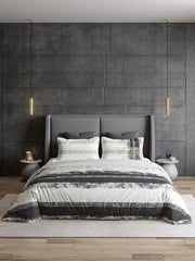 D'Decor Esteem Collection Titanium-Dark Shadow Color King Size Double Bedsheet - enera