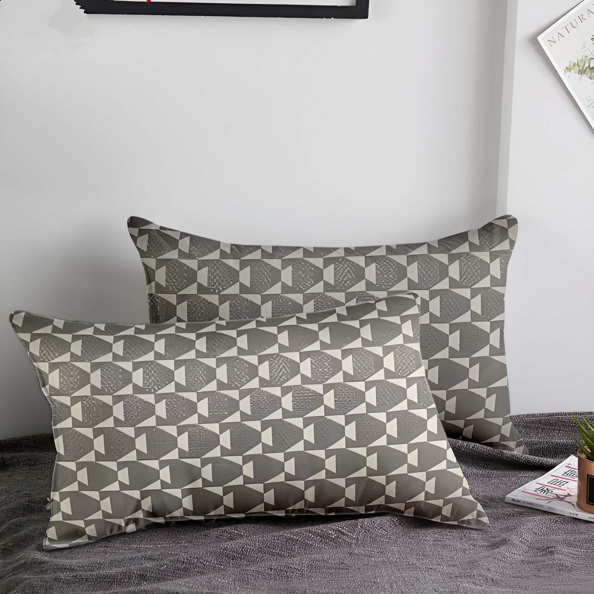 Enera SRM Mamb D402 Grey Color 11x19 Inch Cushion Cover - enera