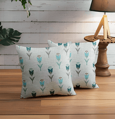 Enera SRM UDAI 201 Light Green Color 16x16 Inch Cushion Cover - enera