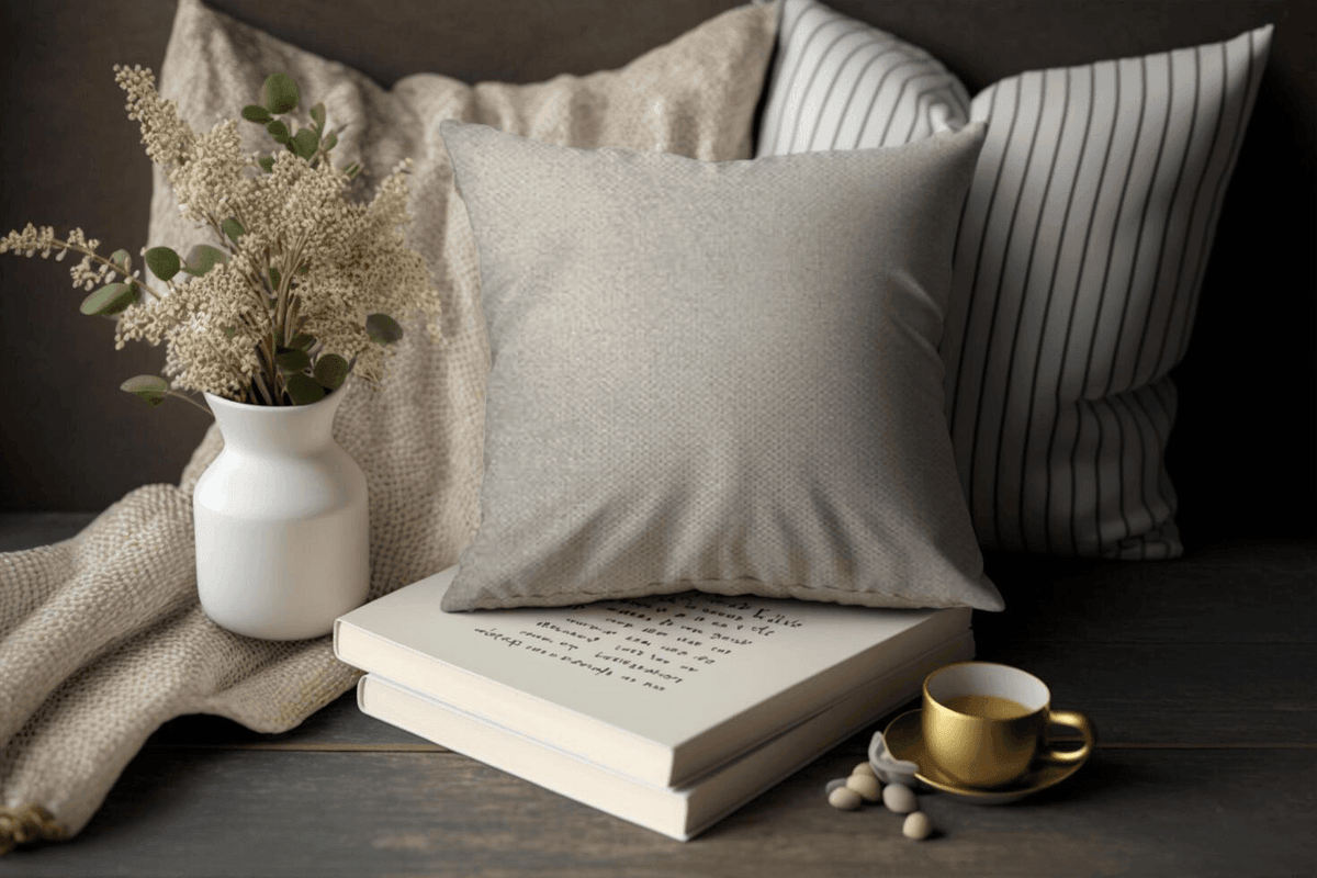 Enera THIVA 00002 Cream Color 18x18 Inch Cushion Cover - enera