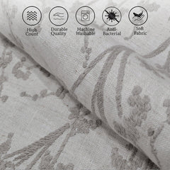 Enera SRM SAMA B204 Embroidery Light Grey Color 12x12 Inch Cushion Cover - enera