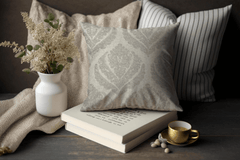 Enera SRM SAMA A102 Cream Color 18x18 Inch Cushion Cover - enera