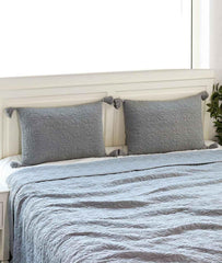 Enera Floret Light Grey color King Size Bed Cover - enera