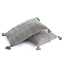 Enera Floret Light Grey color King Size Bed Cover - enera