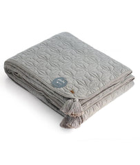 Enera Floret Light Grey color King Size Bed Cover - enera