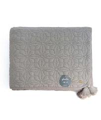 Enera Floret Light Grey color King Size Bed Cover - enera