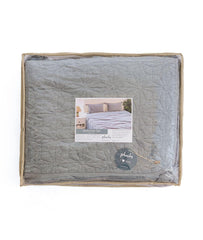 Enera Floret Light Grey color King Size Bed Cover - enera