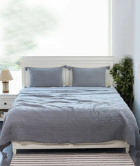 Enera Floret Light Grey color King Size Bed Cover - enera