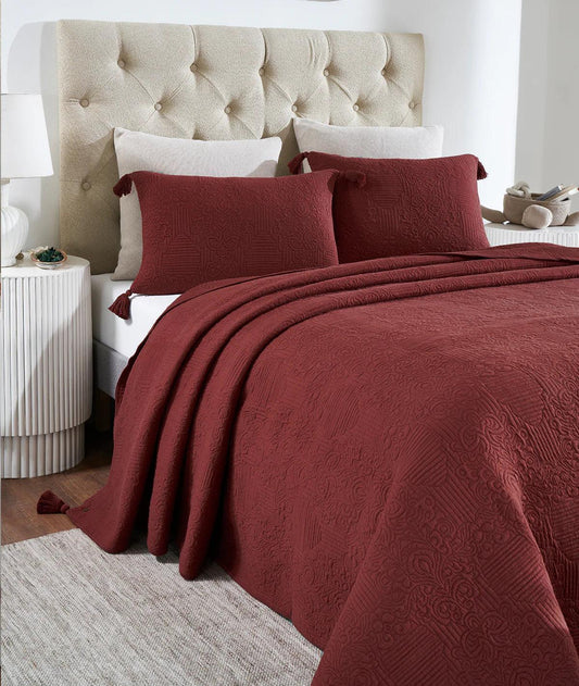 Enera Antique Mahogany Color King Size Bedcover - enera