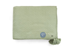 Enera 3D Cubic Scenic Green color King Size Bedcover - enera