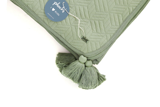 Enera 3D Cubic Scenic Green color King Size Bedcover - enera