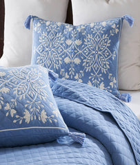 Enera Tartan Checks Sky Blue Color King Size Bedcover - enera