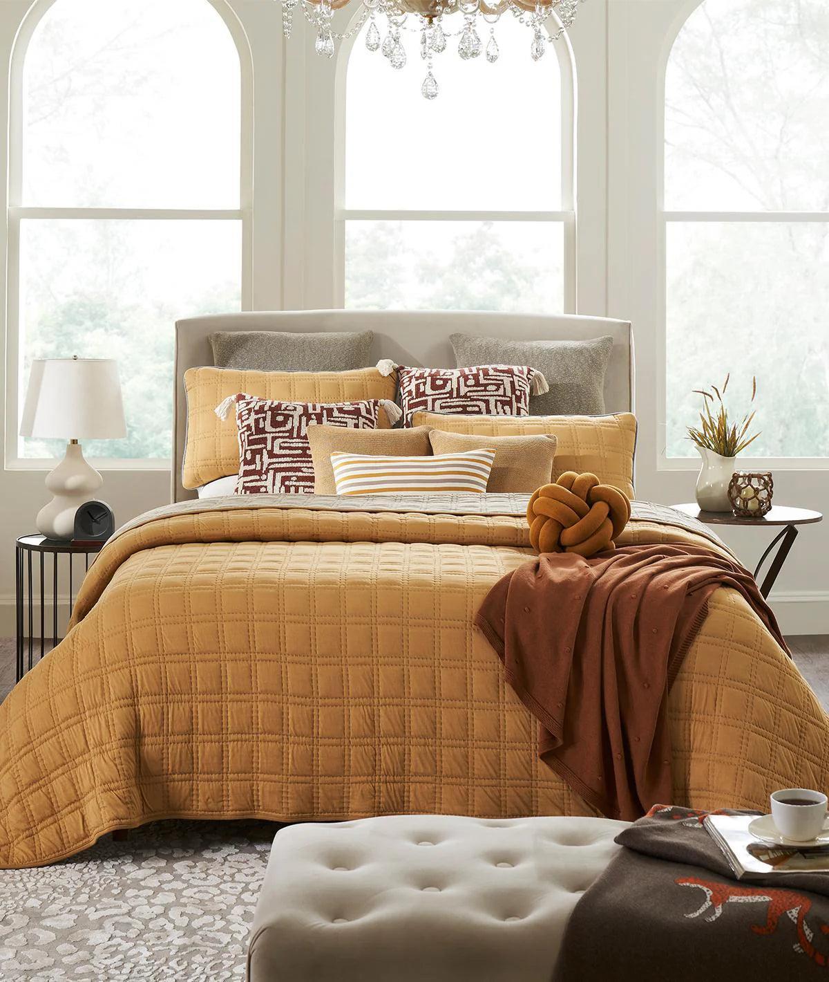 Enera Miraya Medium Beige color King Size Bed Cover - enera