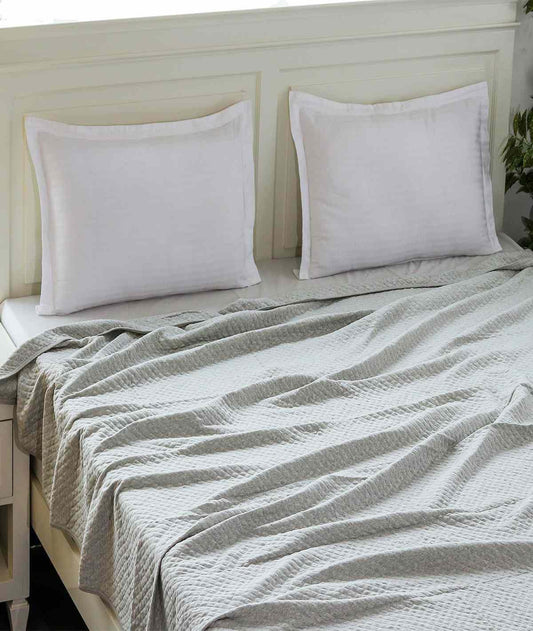 Enera Harlequin Vanilla Grey Melange Color Double Bed Dohar - enera