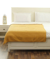Enera Square Check Cornsilk & Natural Color Double Bed Dohar - enera