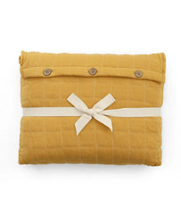 Enera Square Check Cornsilk & Natural Color Double Bed Dohar - enera