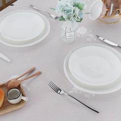 Enera Blossom Printed Rectangle Table Cover With Lace White Color - enera