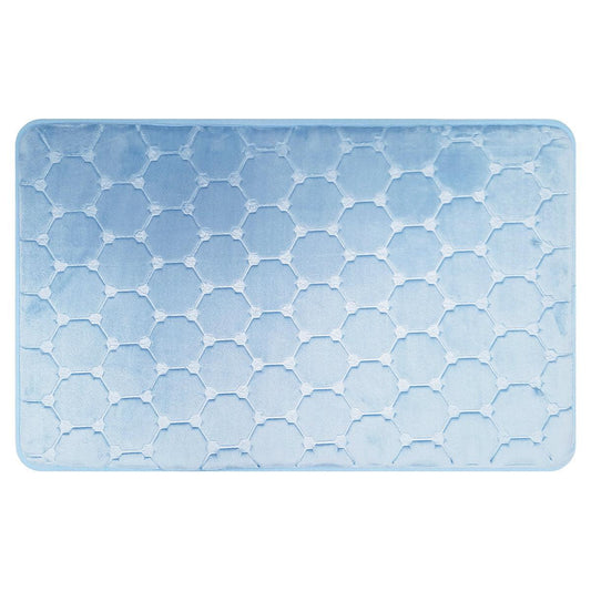 Enera Hexagon Vind Memory Foam Sky Blue Color 50 x 80 cm Bathmat - enera
