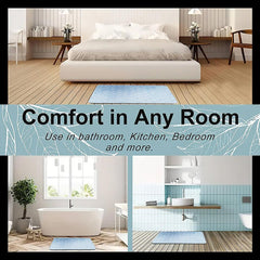 Enera Hexagon Vind Memory Foam Sky Blue Color 50 x 80 cm Bathmat - enera