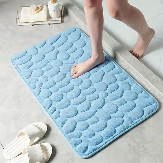 Enera Stone Vind Memory Foam Sky Blue Color 50 x 80 cm Bathmat - enera