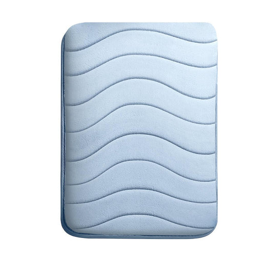 Enera Wave Vind Memory Foam Sky Blue Color 50 x 80 cm Bathmat - enera