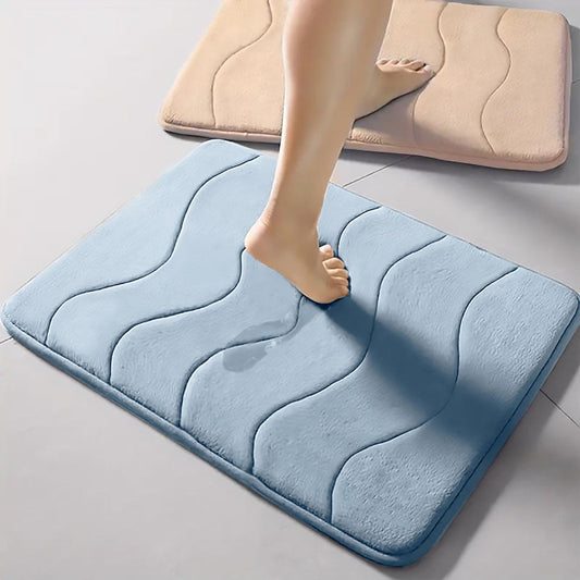 Enera Wave Vind Memory Foam Sky Blue Color 50 x 80 cm Bathmat - enera