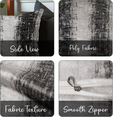 Enera HEMP BAFF SR 12 Print Black & Grey Color 16x16 Inch Cushion Cover - enera