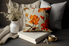 Enera HEMP Grace Sn 19 Cream Color 18x18 Inch Cushion Cover - enera