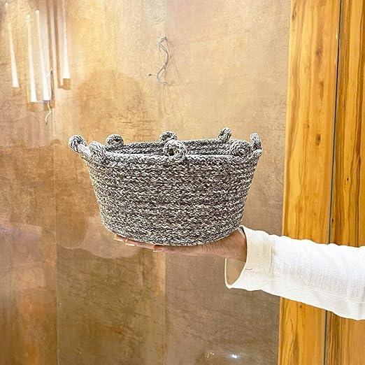 Enera Knit Art Basket Medium Size Brown Color 18(L) x 18(W) x 14(H) - enera