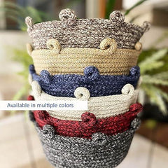 Enera Knit Art Basket Medium Size Brown Color 18(L) x 18(W) x 14(H) - enera