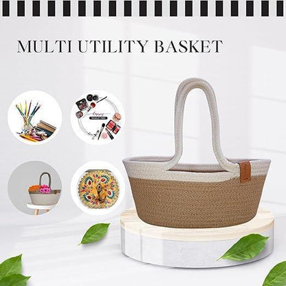 Enera Caddy Braid Basket Beige Color 25(L) x 15(W) x 13(H) - enera
