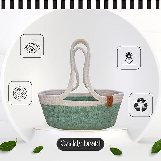 Enera Caddy Braid Basket olive Color 25(L) x 15(W) x 13(H) - enera