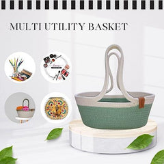 Enera Caddy Braid Basket olive Color 25(L) x 15(W) x 13(H) - enera